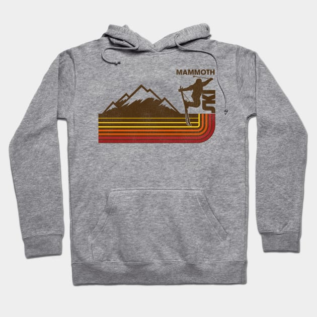 Retro Mammoth 70s/80s Style Skiing Stripe Hoodie by darklordpug